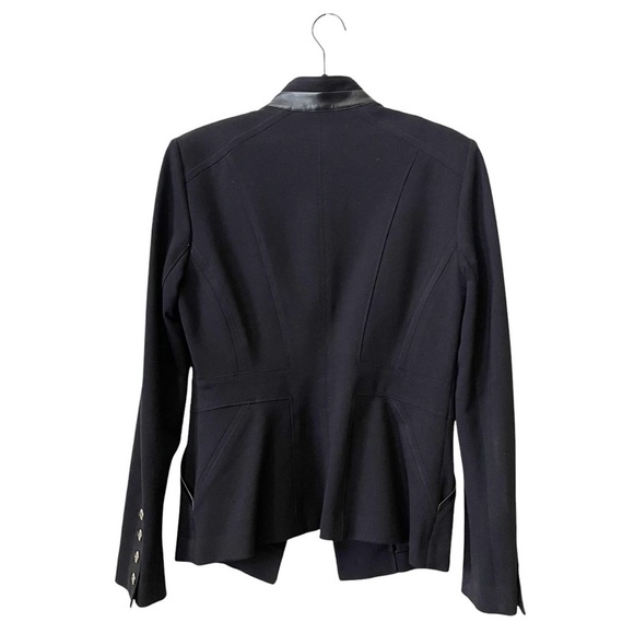 White House Black Market Black Ponte Jacket Women's Size 4 Stretch One Button - Picture 4 of 5